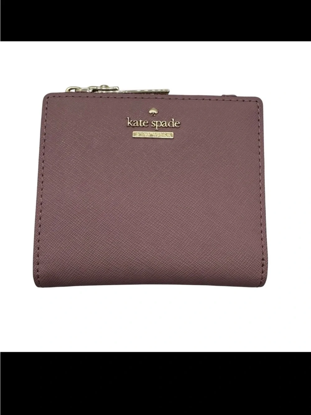 Kate Spade New York Classic Wallet ID Case Light Pink  W/ Black Stripe 4”x3”